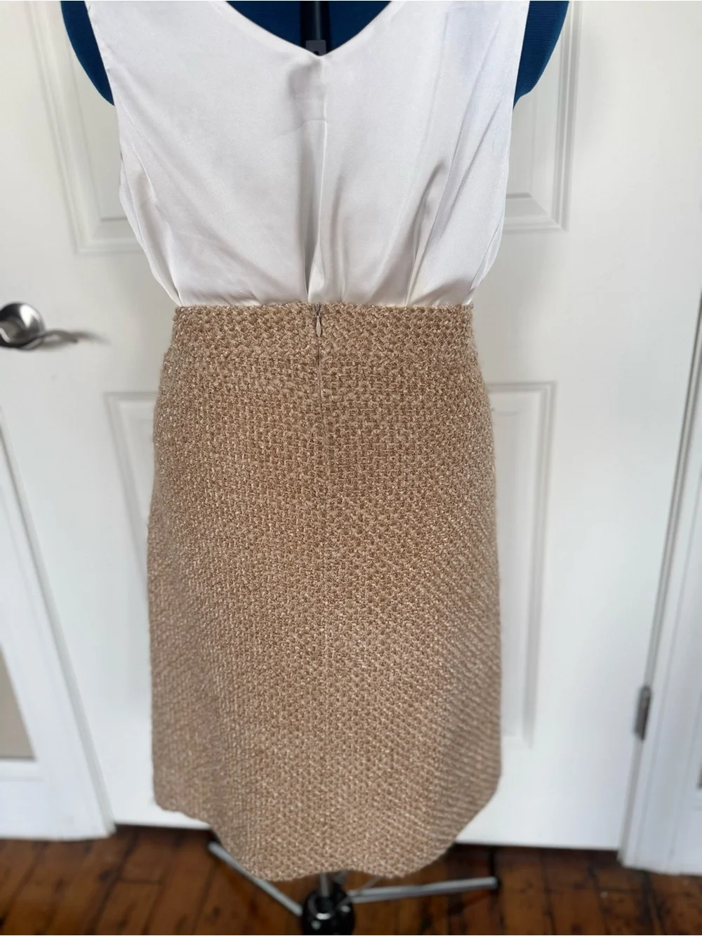 Barneys New York Beige Boucle Tweed Skirt